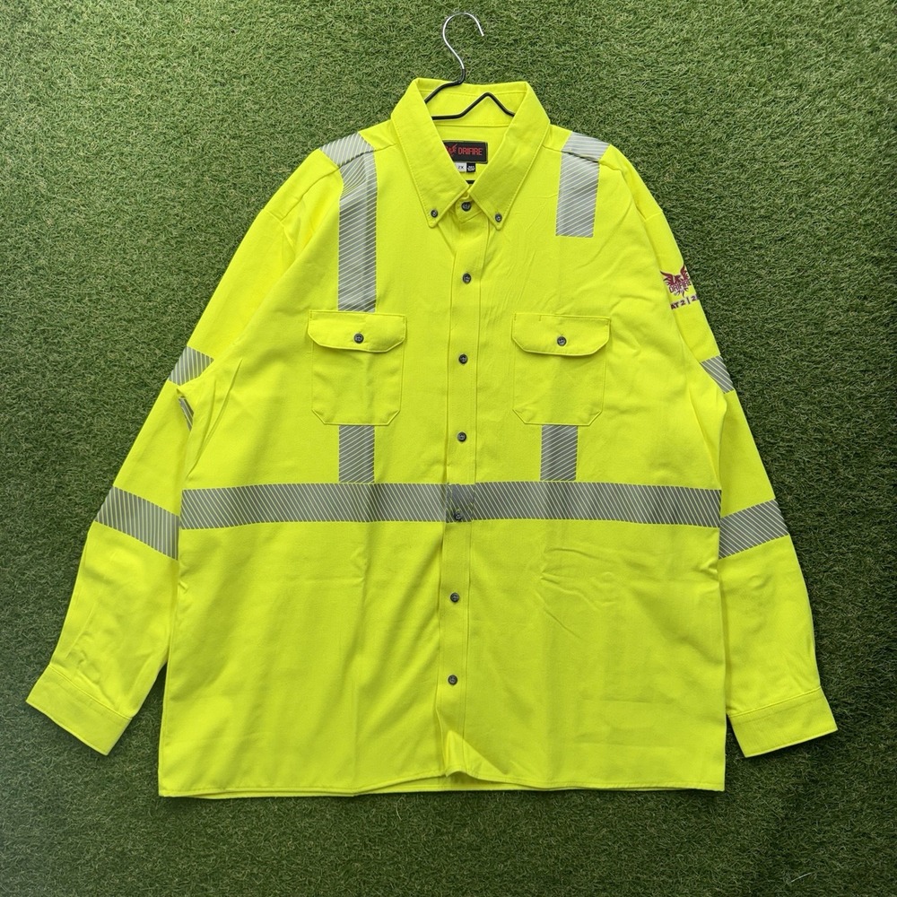 Drifire FR Flame Resistant Shirt Mens 2XL Reflective HiVis Button Up Work